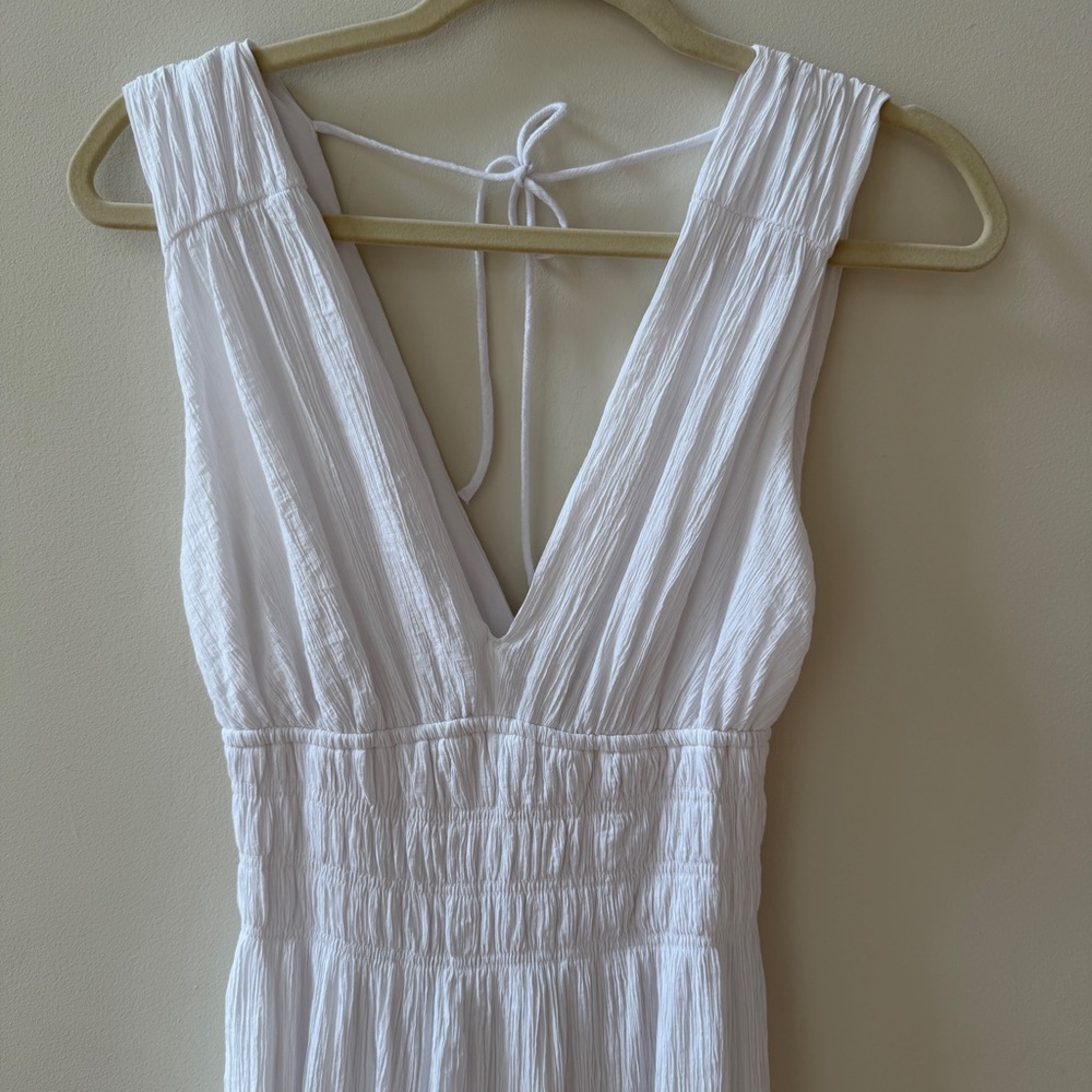 Abercrombie & Fitch Crinkle Textured Smocked Waist Maxi Dress Small - Picture 9 of 14